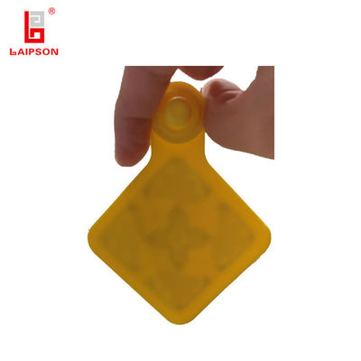 90mm Dianond Shaped 960Mhz RFID Cow Cattle UHF Ear Tag With Better Reading Range